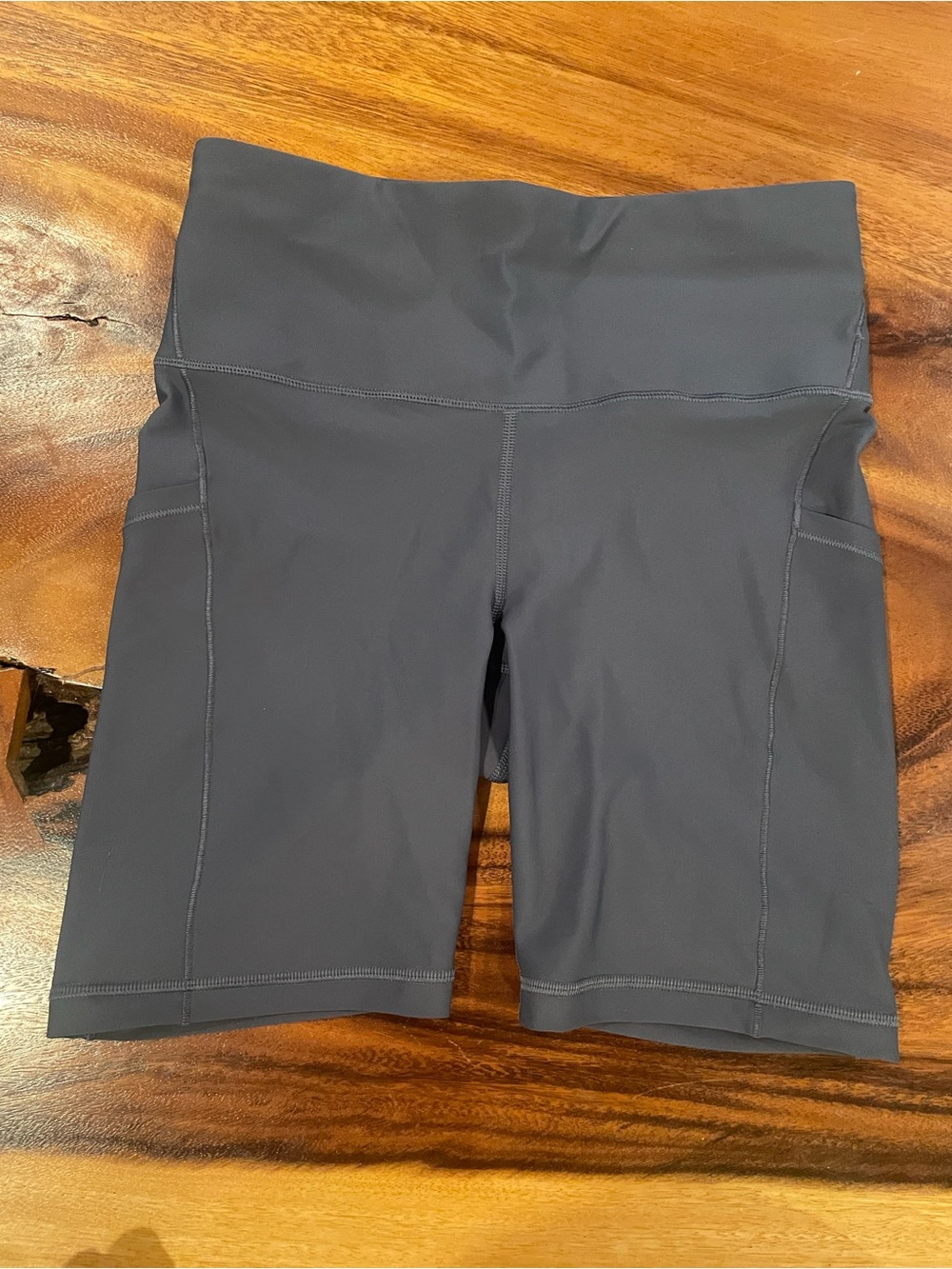 Athleta Charcoal High-Rise Bike Shorts
